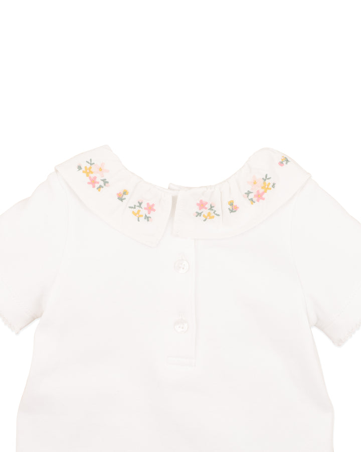 Bébé by Minihaha Willa Embroidered Collar Bodysuit - Cloud