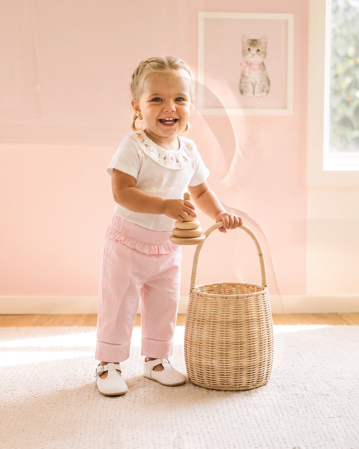 Bébé by Minihaha Willa Stripe Pants - Musk Pink