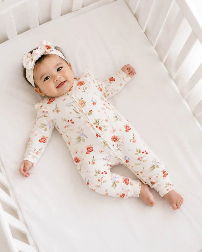 Bébé by Minihaha Poppy Organic Long Sleeved Zipsuit - Poppy Print