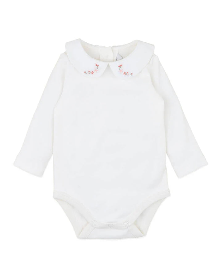 Minihaha Gemma Embroidered Collar Bodysuit - Cloud