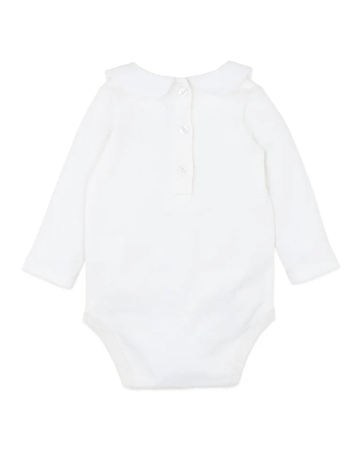 Minihaha Gemma Embroidered Collar Bodysuit - Cloud