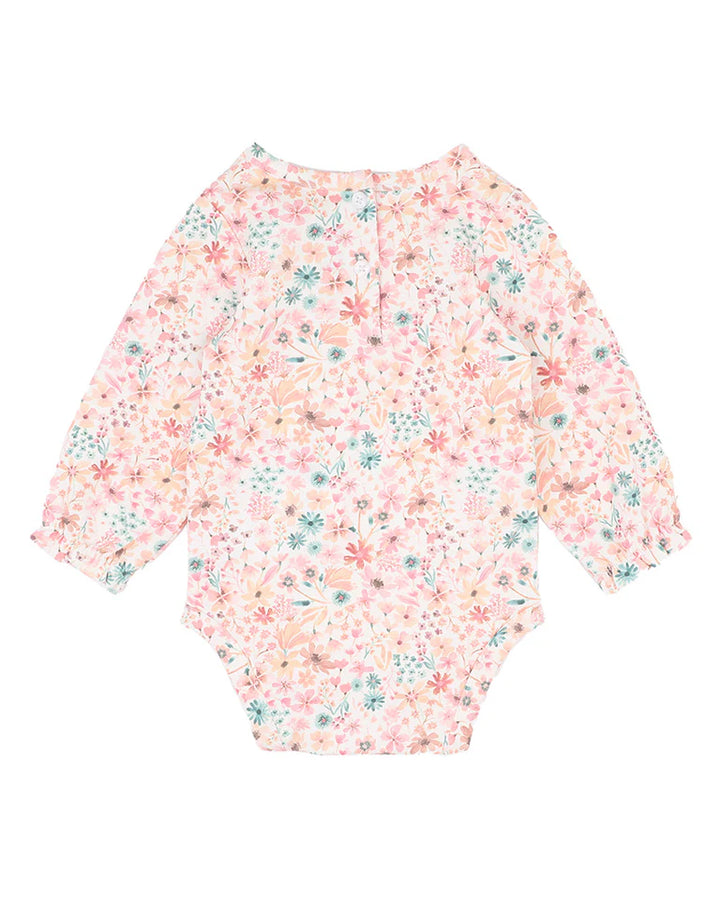 Bébé by Minihaha Fern Floral Organic Long Sleeve Bodysuit - Multi
