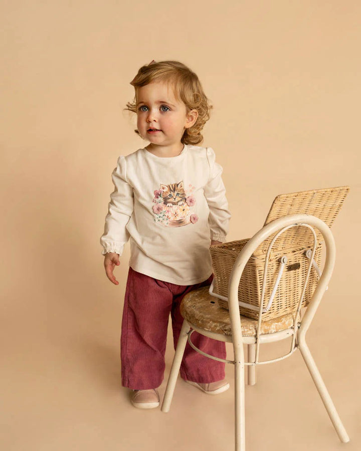 Bébé by Minihaha 3-5Y Fern Pull On Cord Pants - Pink