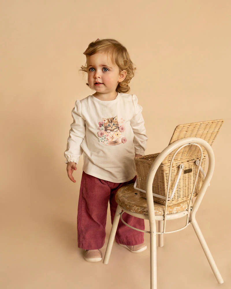 Bébé by Minihaha 0-2Y Fern Pull On Cord Pants - Pink