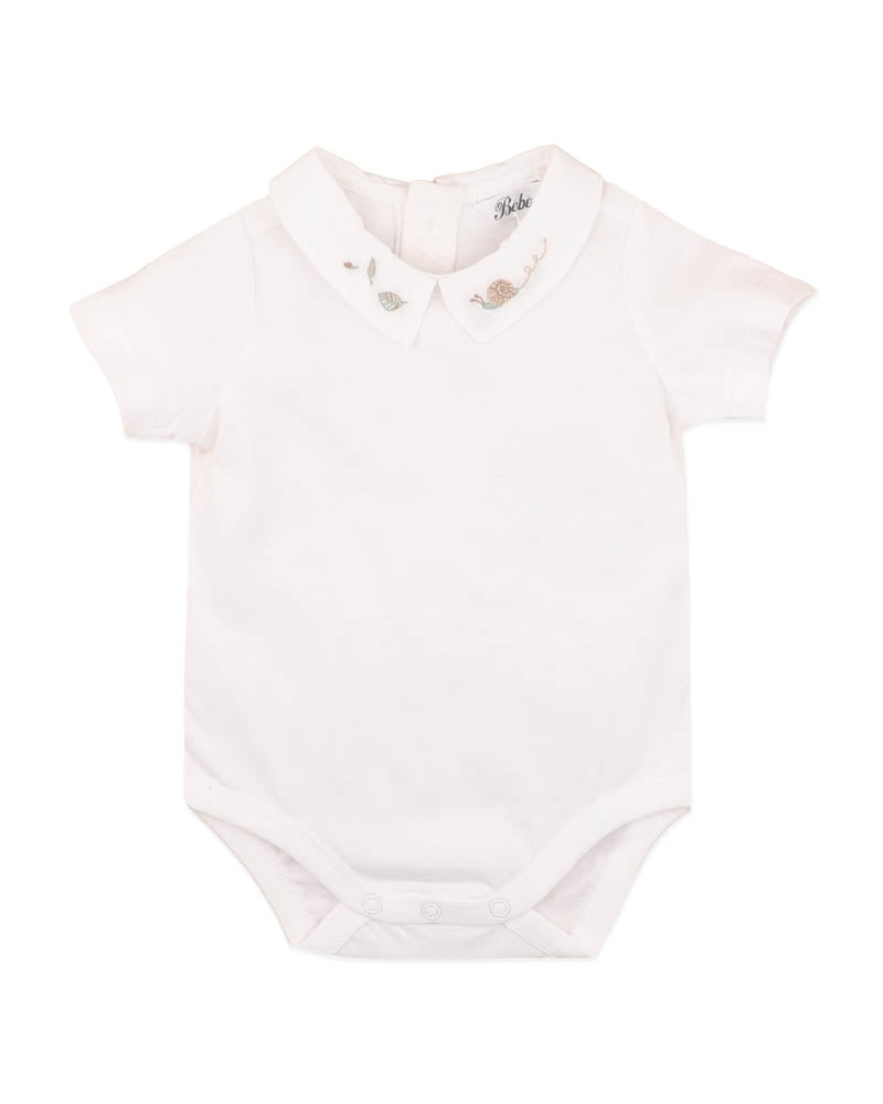 Bébé by Minihaha Evan Embroidered Collar Bodysuit - Cloud