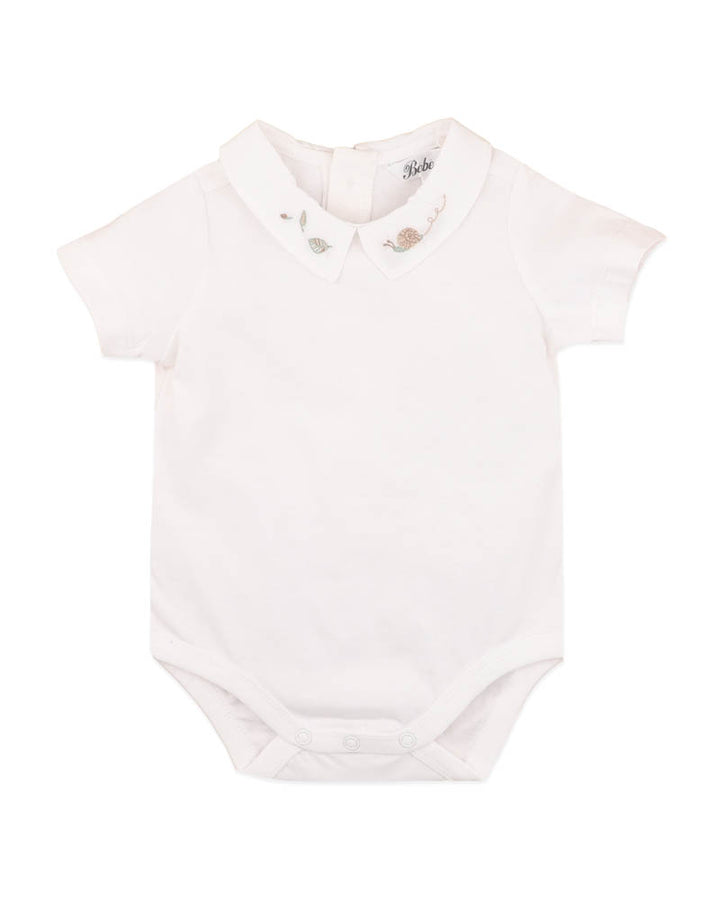 Bébé by Minihaha Evan Embroidered Collar Bodysuit - Cloud