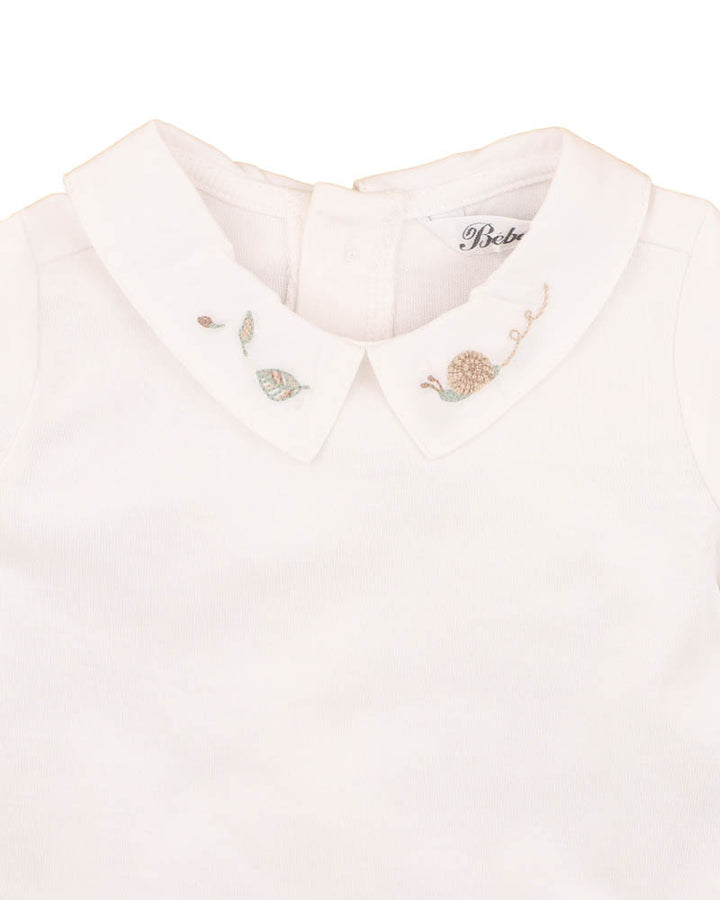 Bébé by Minihaha Evan Embroidered Collar Bodysuit - Cloud