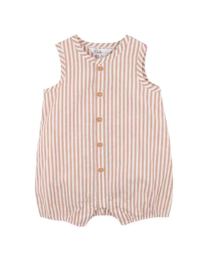 Bébé by Minihaha Brady Romper - Caramel Stripe