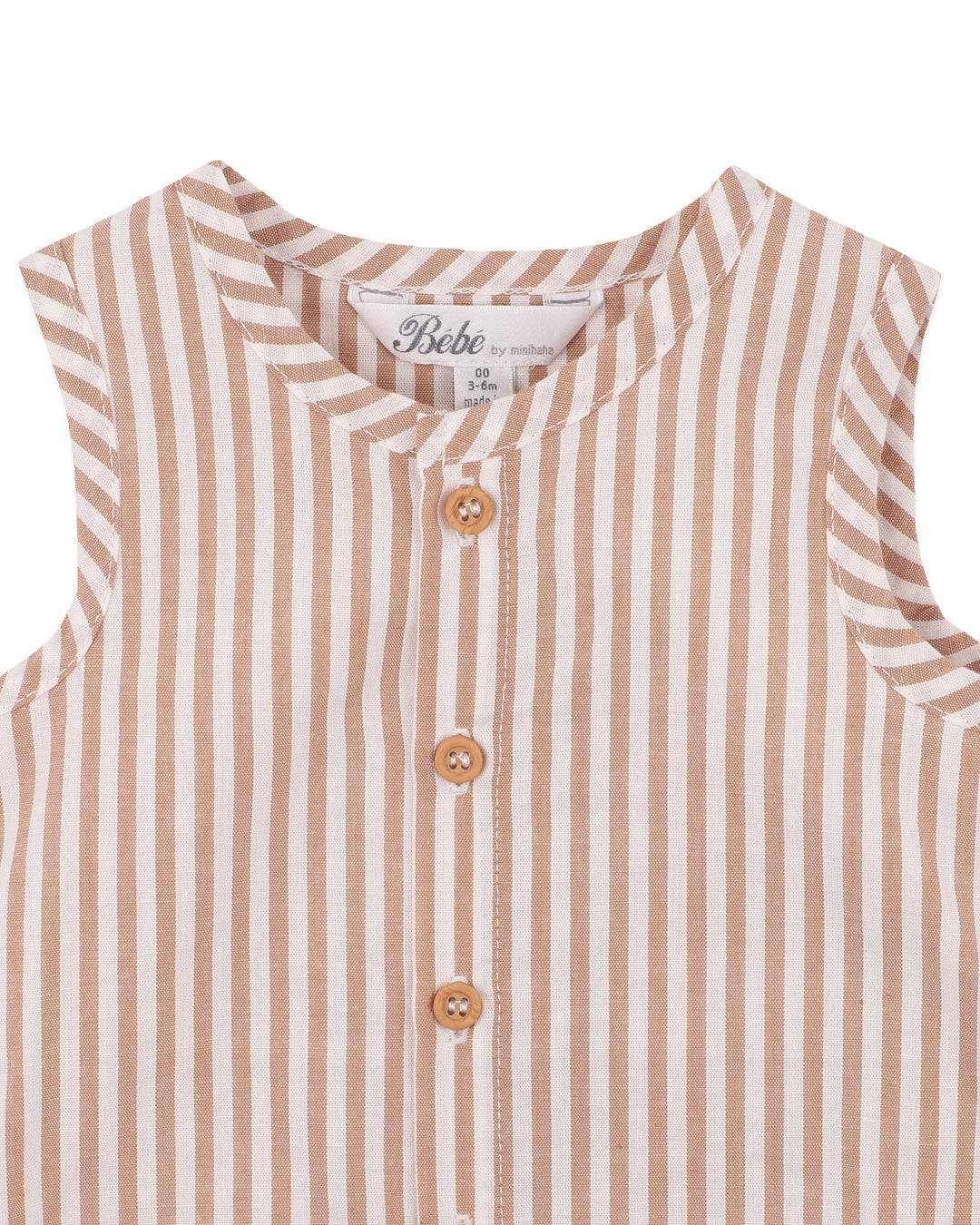 Bébé by Minihaha Brady Romper - Caramel Stripe