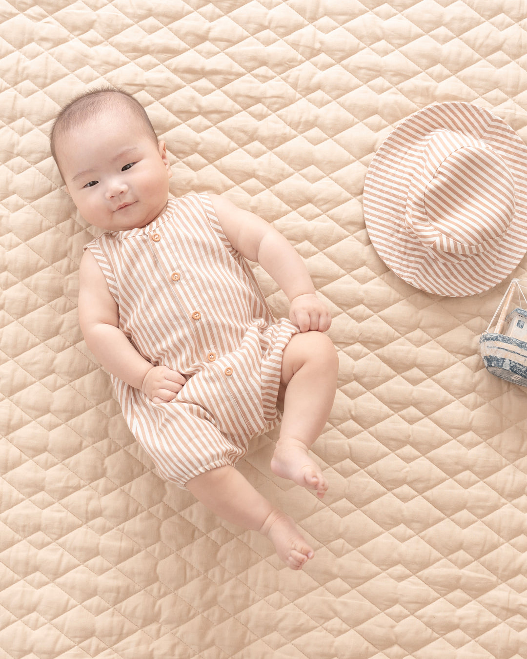 Bébé by Minihaha Brady Romper - Caramel Stripe