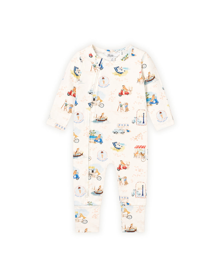 Bébé by Minihaha Organic Long Sleeved Zipsuit - Alexi Print