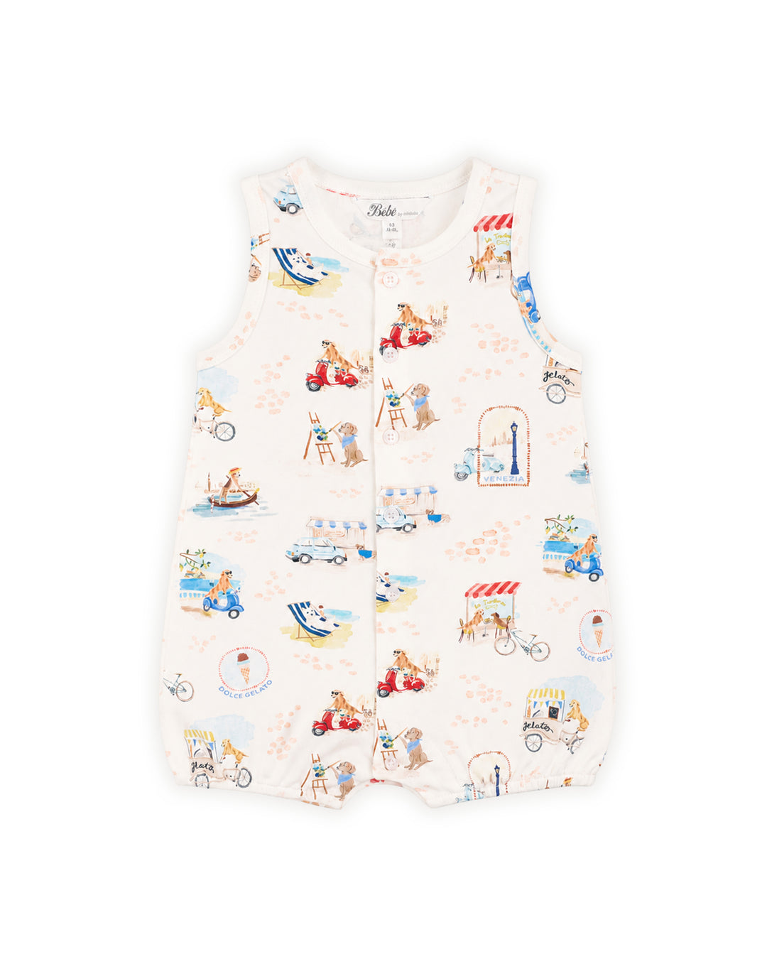 Bébé by Minihaha Button Front Romper - Alexi Print