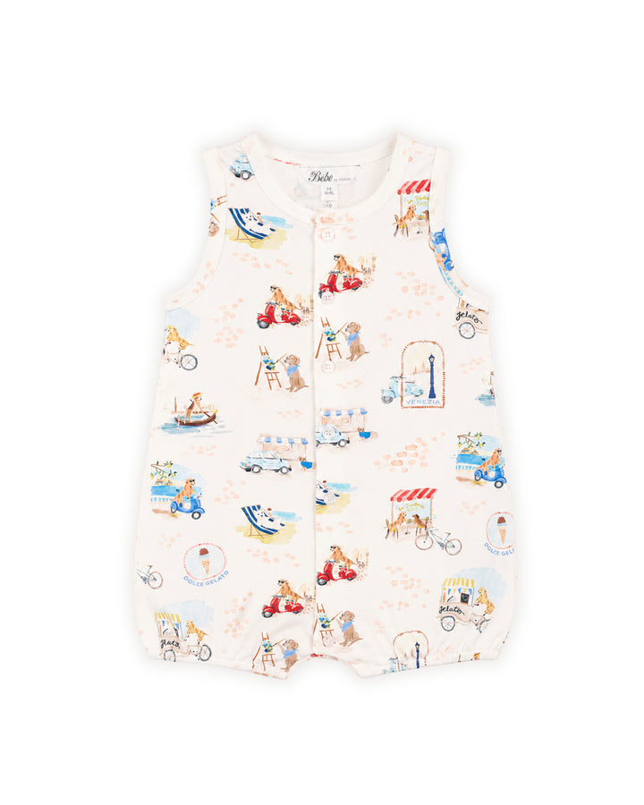 Bébé by Minihaha Button Front Romper - Alexi Print