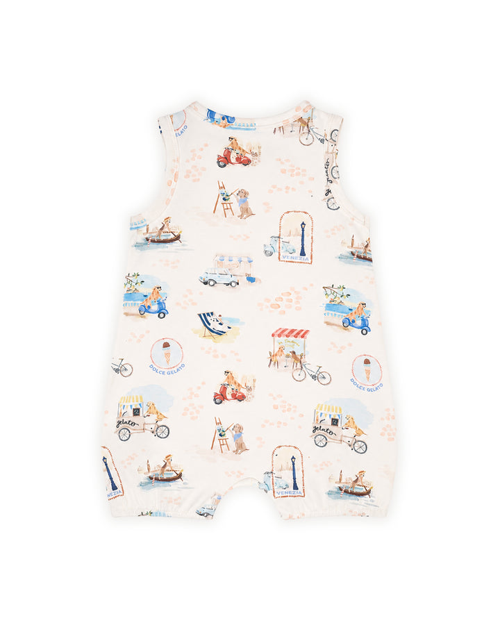 Bébé by Minihaha Button Front Romper - Alexi Print