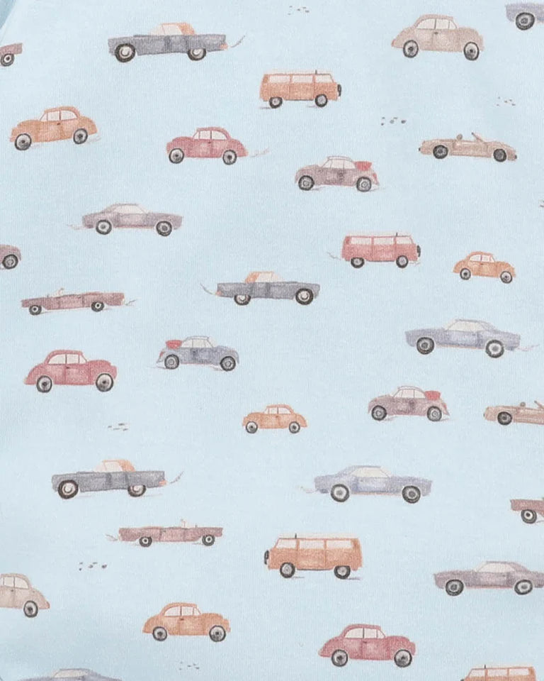 Minihaha Alvin Car Organic Long Sleeve Bodysuit - Blue