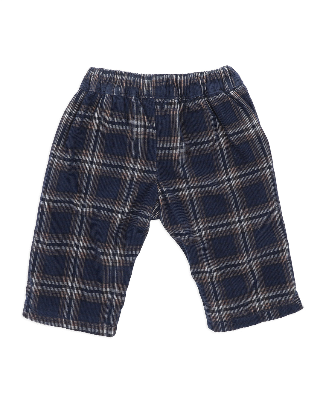 Minihaha Jake Check Cord Pull On Pants - Navy Check