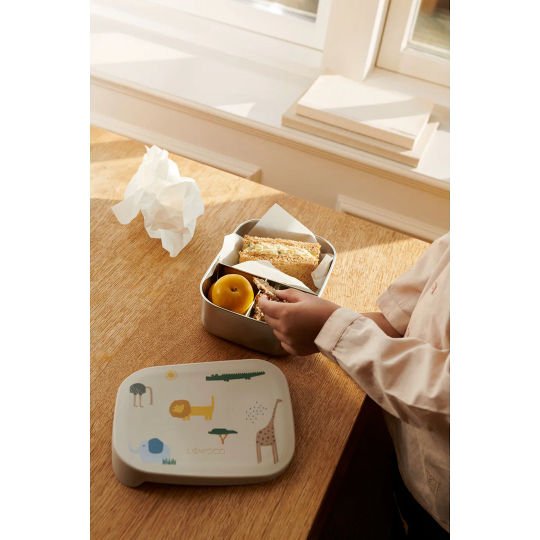 Liewood Arthur Printed Lunchbox - Safari Sandy Mix
