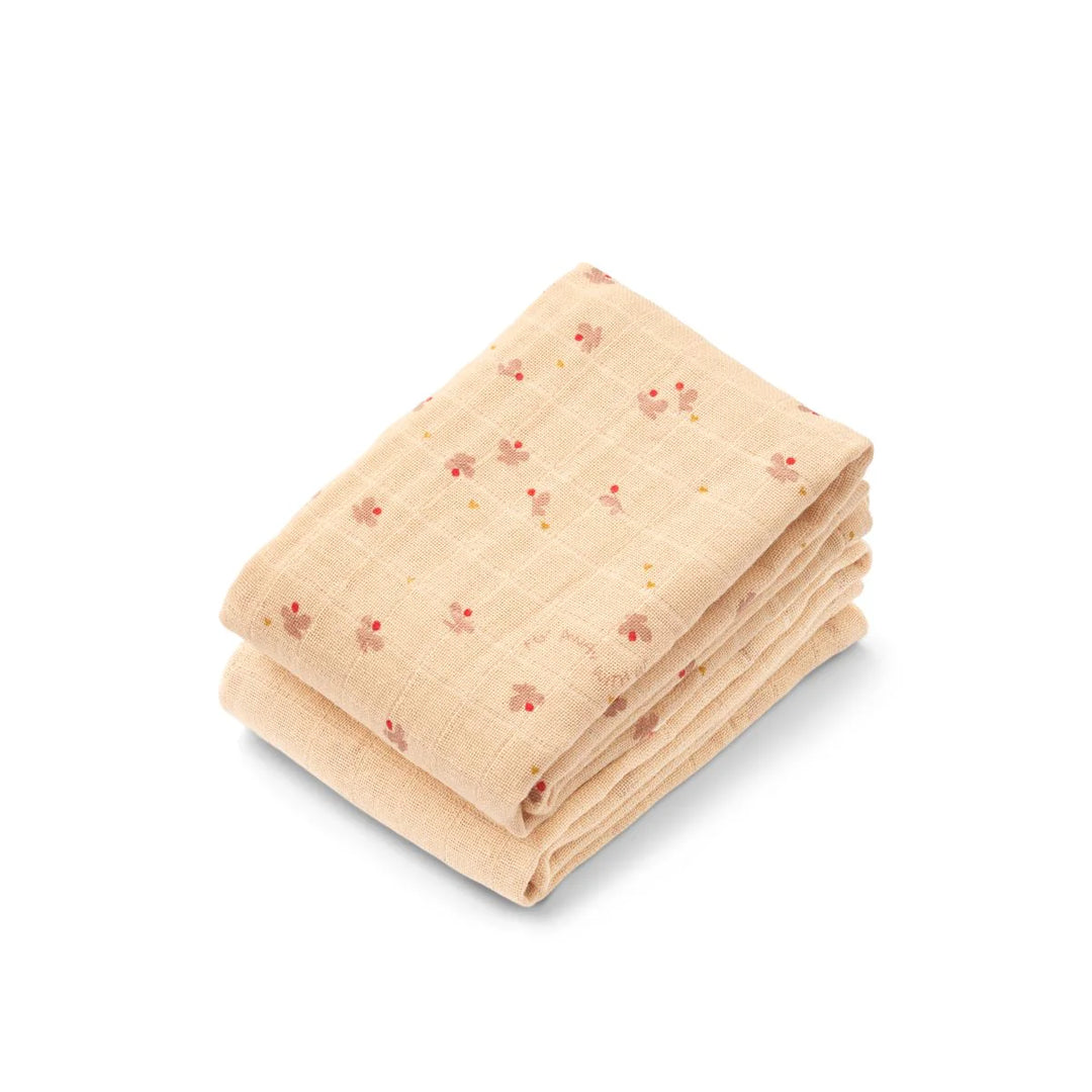 Liewood Lewis Muslin Cloth 2 Pack - Mini Butterfly / Apple Blossom Mix