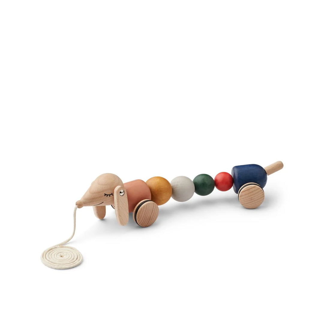 Liewood Barthes Pull Along Toy - Golden Caramel Mix