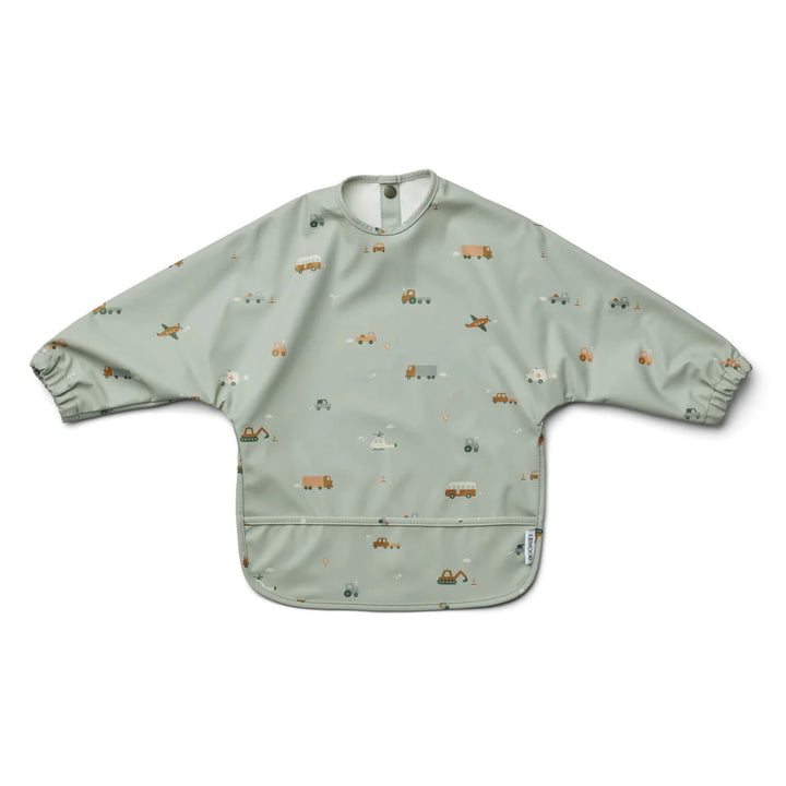 Liewood Merle Cape Bib - Vehicles / Dove Blue Mix