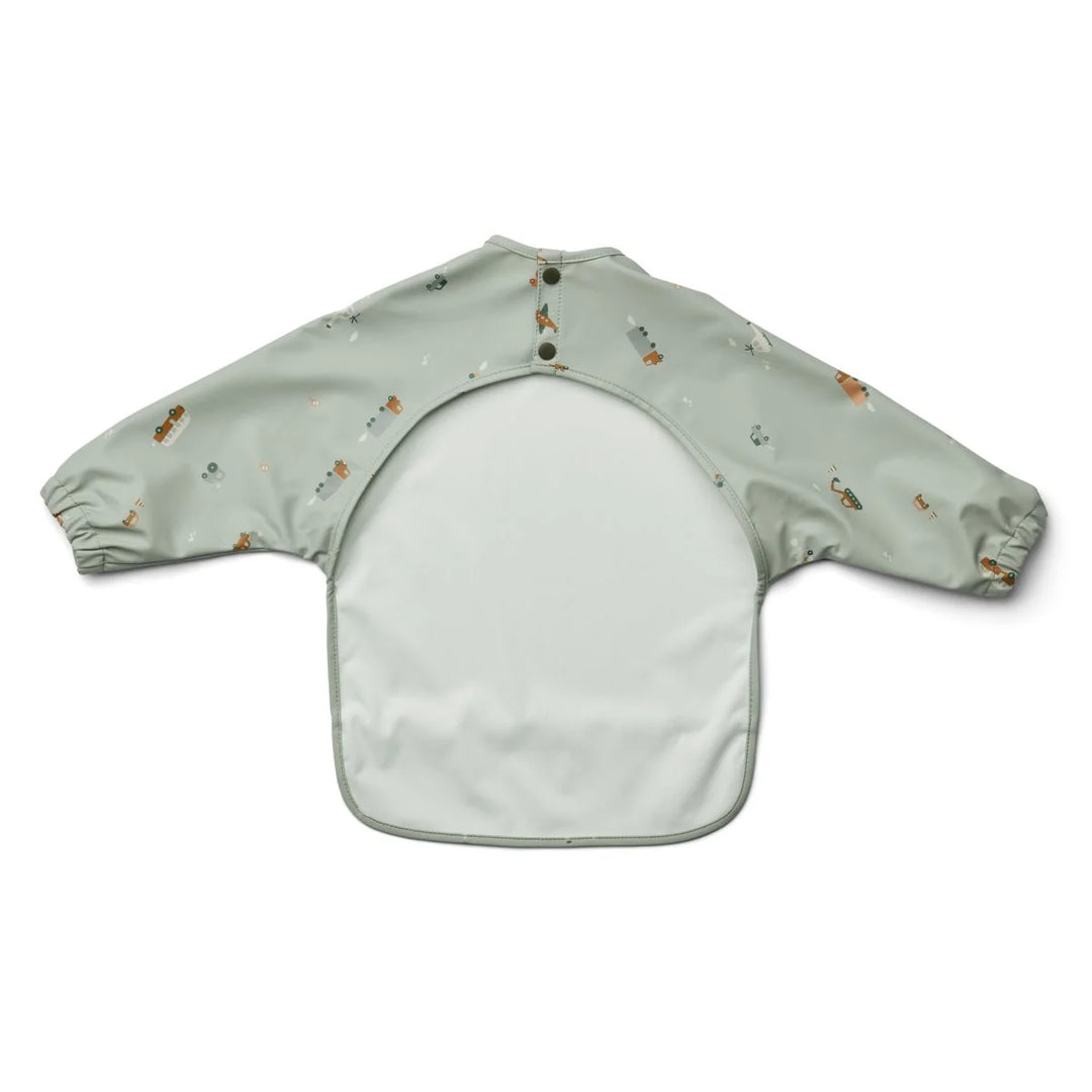 Liewood Merle Cape Bib - Vehicles / Dove Blue Mix