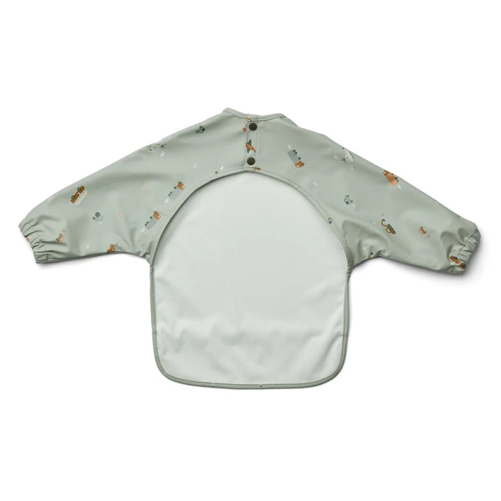 Liewood Merle Cape Bib - Vehicles / Dove Blue Mix