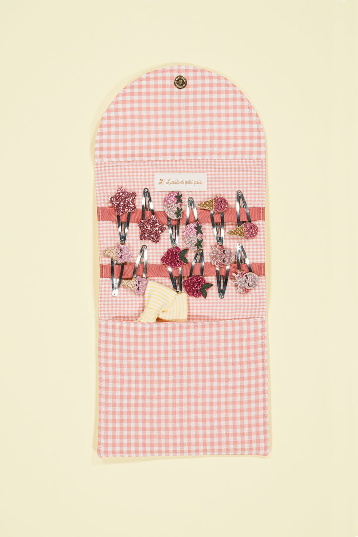 Luciole et Petit Pois Barrette Holder Pouch - Cherry