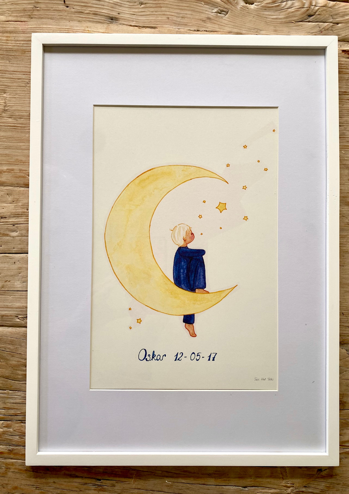 Tall Hat Tales Moon Child Print - A4