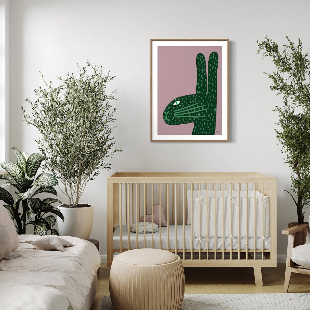Nancy McKie Green Rabbit Print - A3