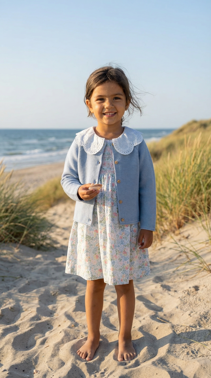 Ben & Lola Esme Cotton Cardigan - Soft Blue