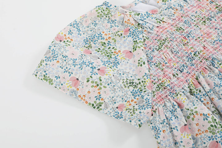 Ben & Lola Inger Floral Smock Dress - Soft Blue