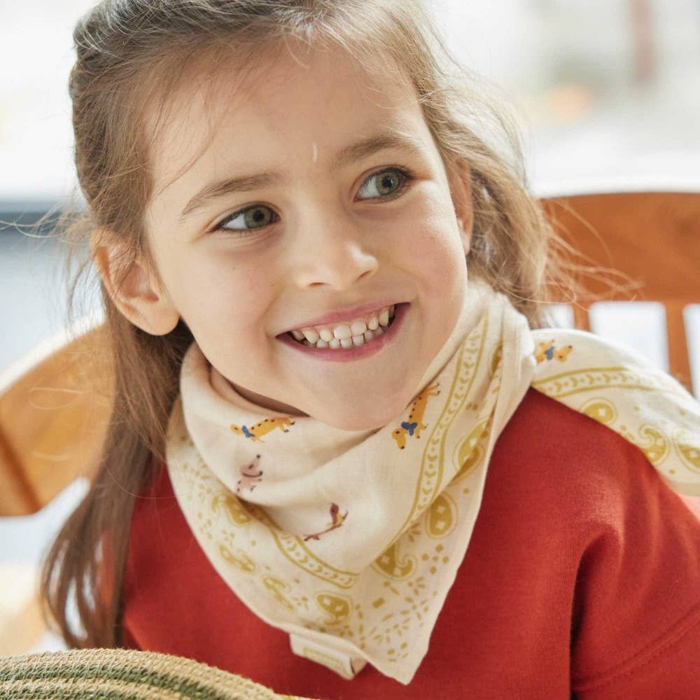 Bonheur du Jour Child Neck Scarf - Ecru Dachshund