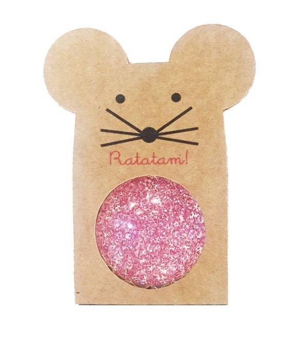 Ratatam! Glitter Mouse Mini Bouncing Ball - 43mm Pink