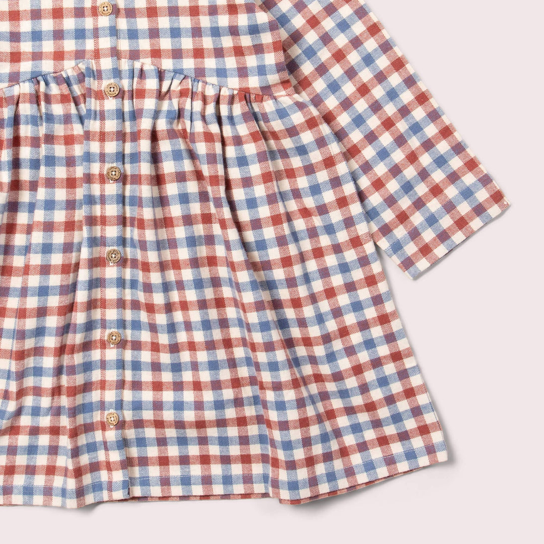 Little Green Radicals Ginger Check Long Sleeved Dress - Multi