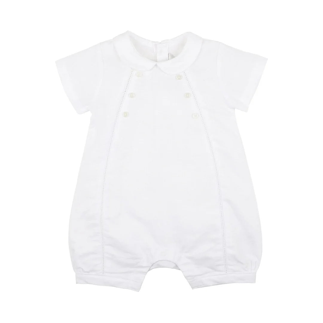 Bébé by Minihaha Linen Blend Dressy Romper - Cloud