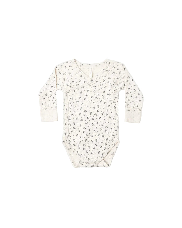 Quincy Mae Side Snap Bodysuit - Blue Ditsy