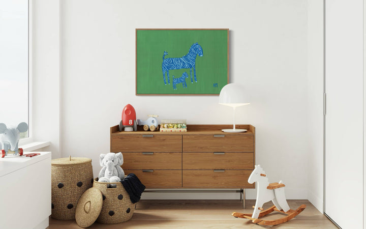 Nancy McKie Blue Zebra Print - A3