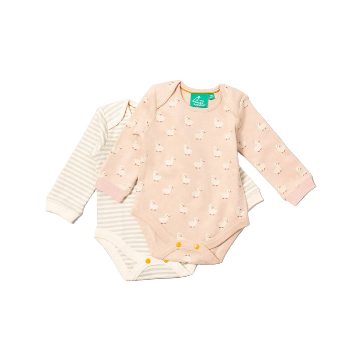 Little Green Radicals Puddle Ducks Baby Bodysuit - 2 Pack