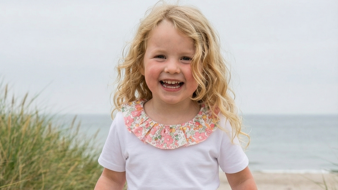 Ben & Lola Edith Floral Short Sleeve Collar Top - Pink