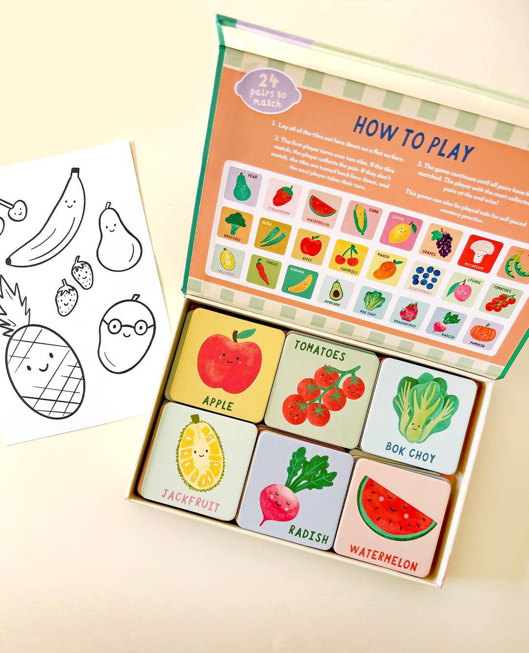 Lauren Sissons Studio Fruit and Veg Memory & Matching Game