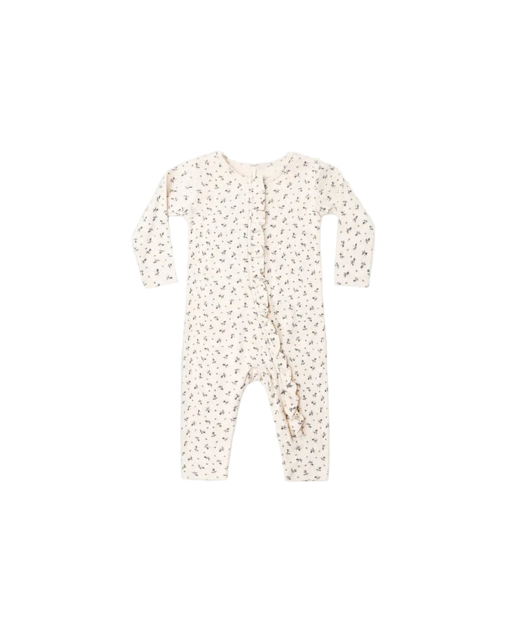 Quincy Mae Ruffle Jumpsuit - Blue Ditsy