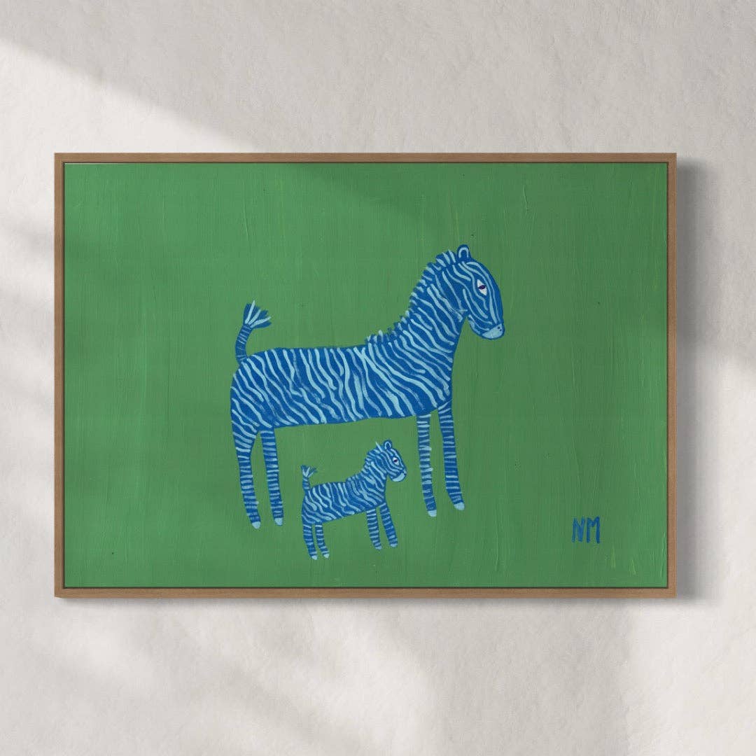 Nancy McKie Blue Zebra Print - A3