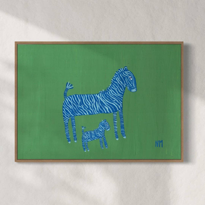 Nancy McKie Blue Zebra Print - A3