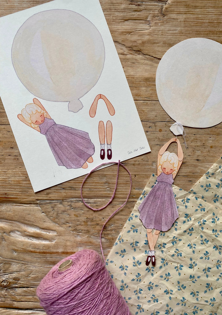 Tall Hat Tales Girl Balloon - Light