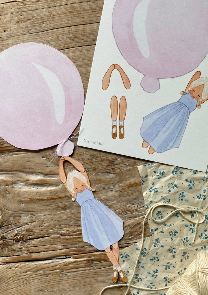 Tall Hat Tales Girl Balloon - Light Pink