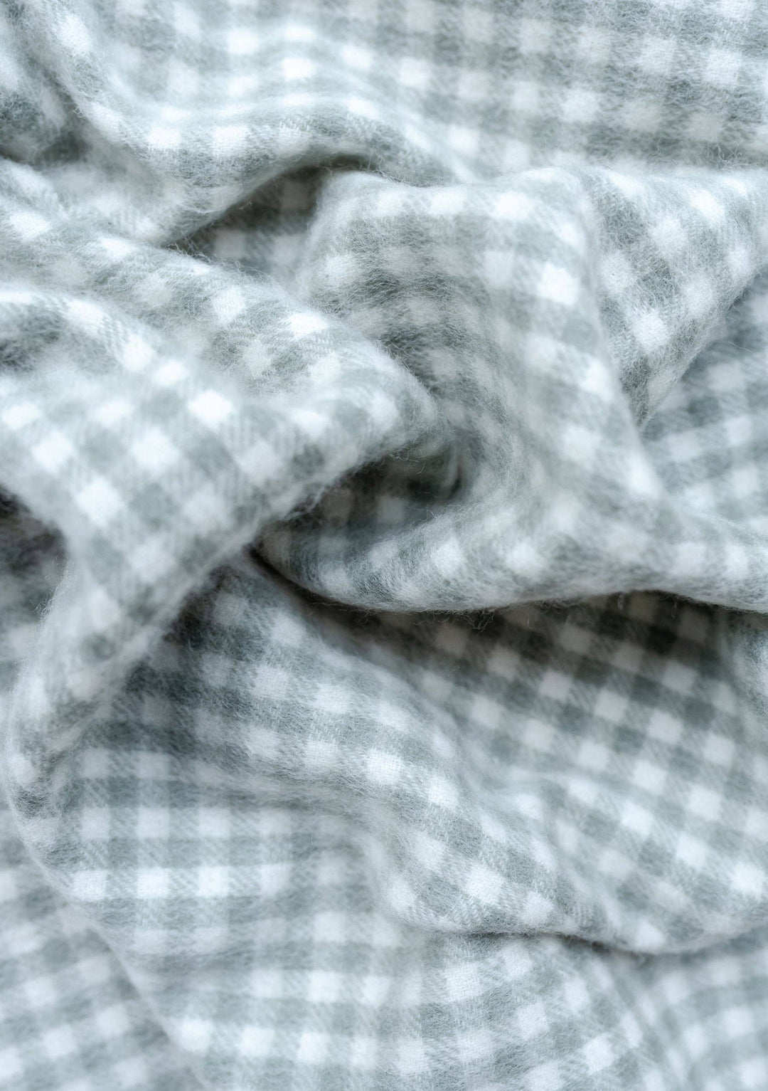 TBCo Lambswool Baby Blanket - Sage Nursery Gingham