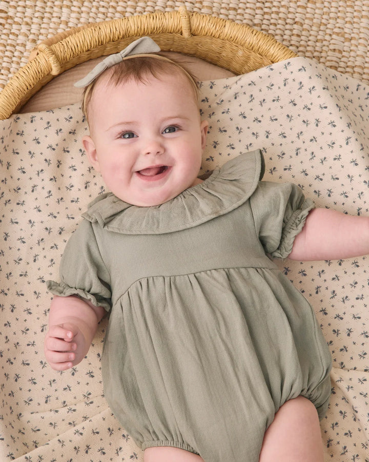 Quincy Mae Pointelle Baby Blanket - Blue Ditsy