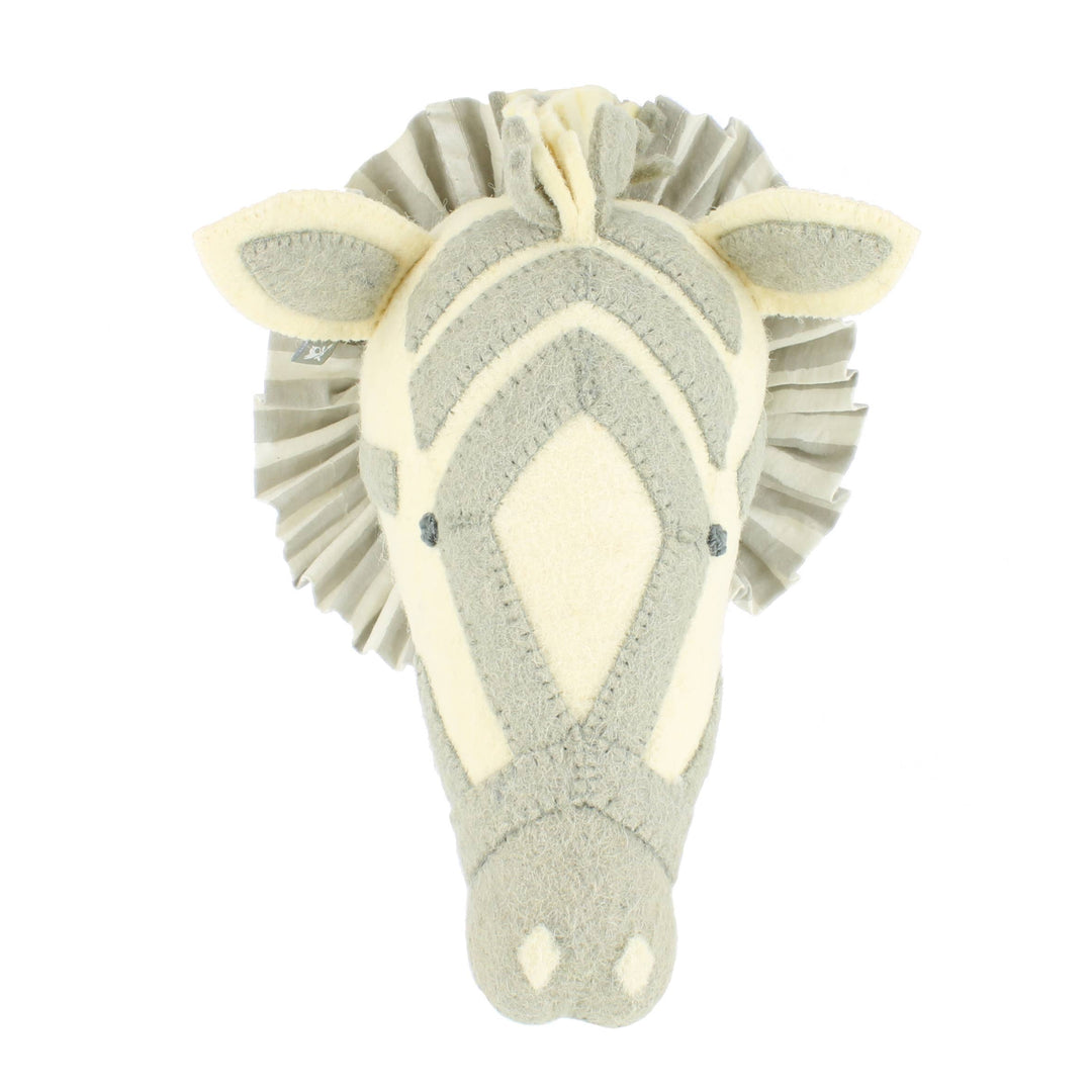 Fiona Walker England Zebra with Vintage Ruff Head Mini - Grey
