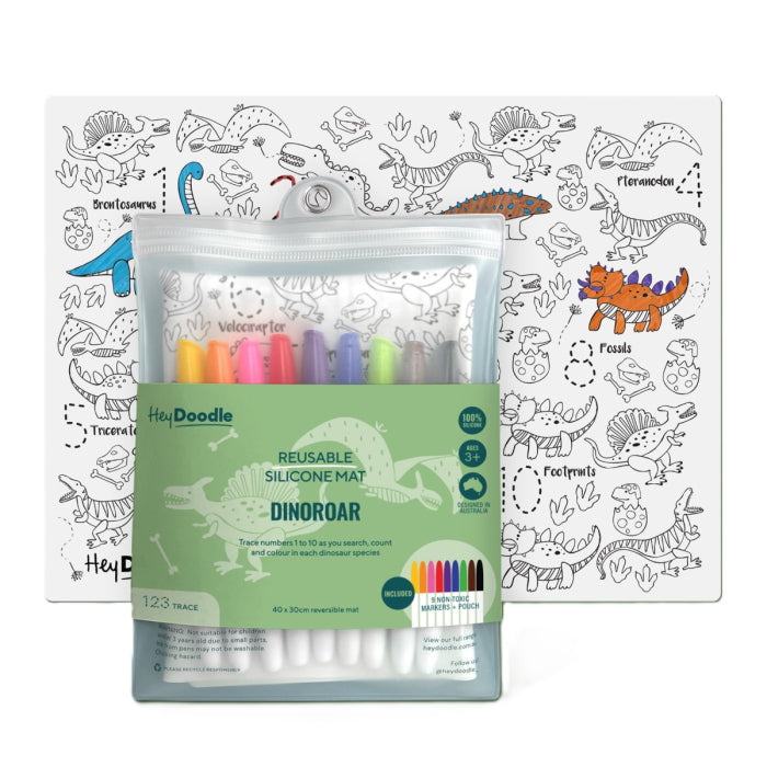 Hey Doodle - Large Colouring & Doodle Playmat - Dino Roar