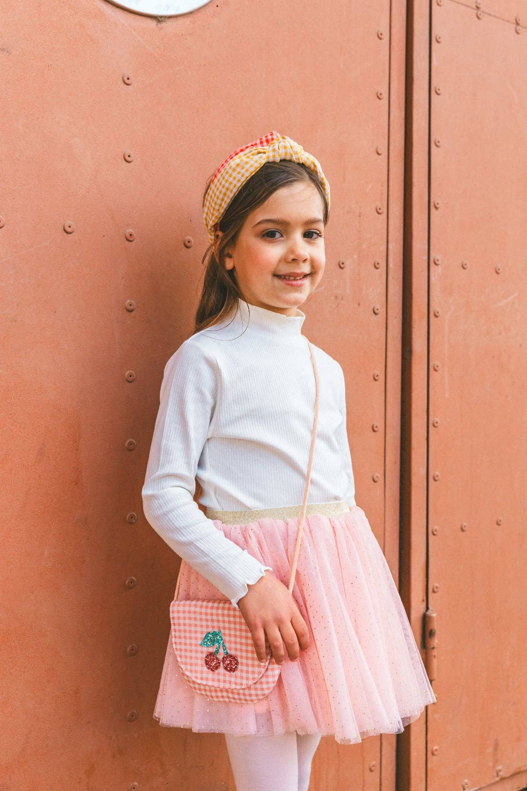 Luciole et Petit Pois Gingham Handbag - Cherry